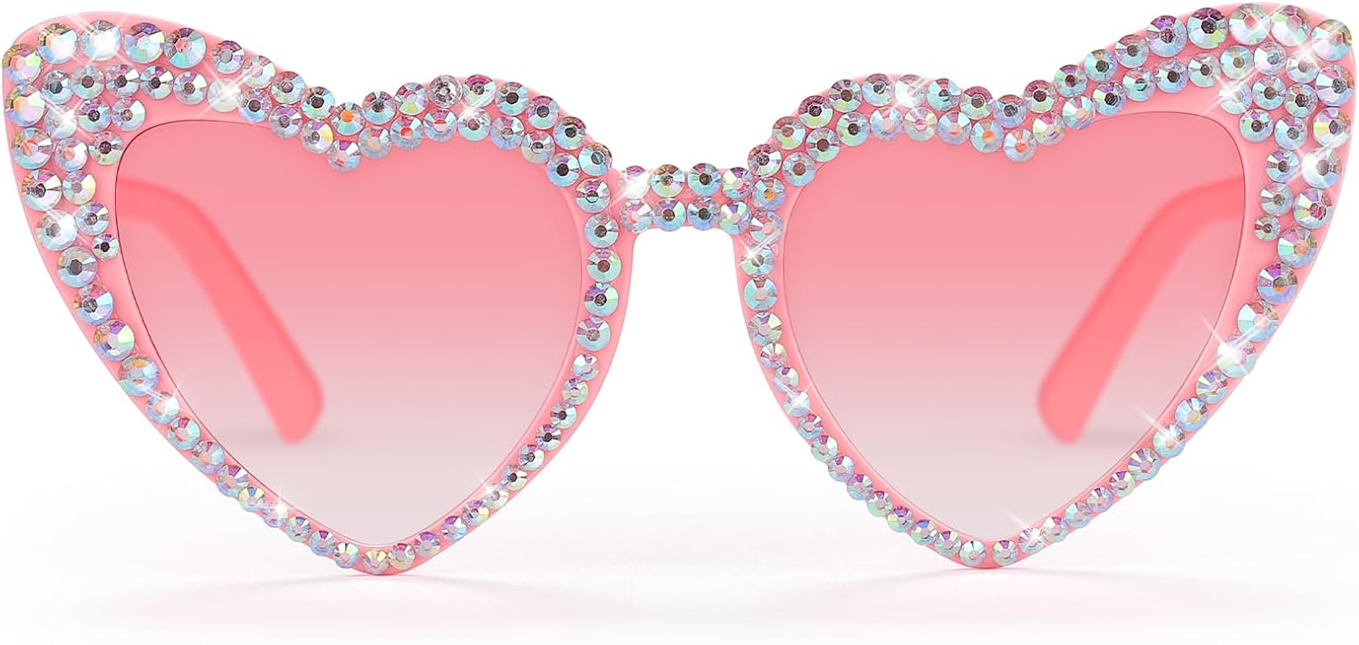 

Солнцезащитные очки Etercycle в розовом сердечке, блестящие очки в форме сердечек, аксессуары для вечеринки, милые подарки на день рождения, женские солнцезащитные очки, подарок на девичник для невесты, Pink