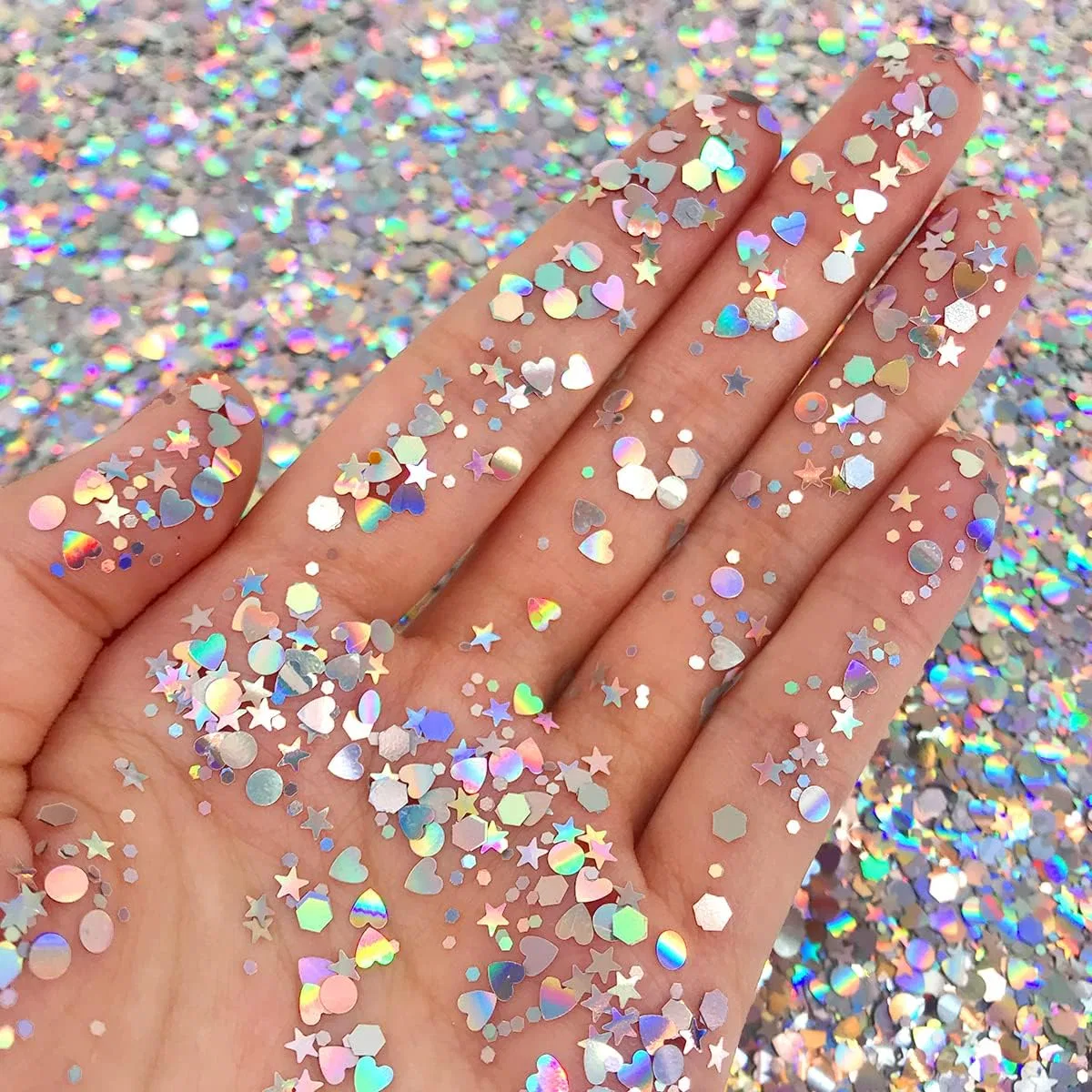 Глиттер для тела Holographic Silver, Electric Bliss Beauty, 15 г — фото 3