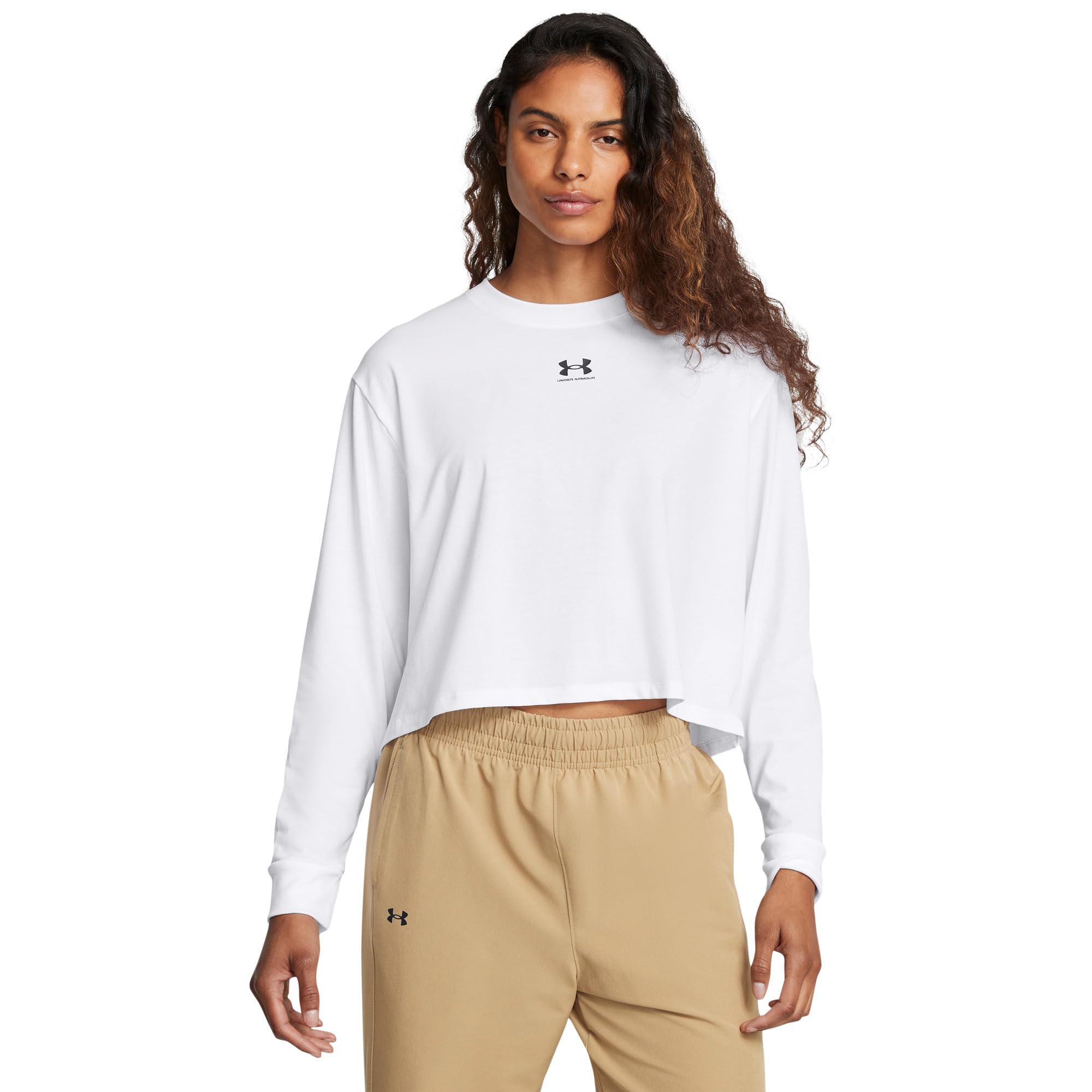 

Футболка Under Armour Rival Boxy Long, белый/черный