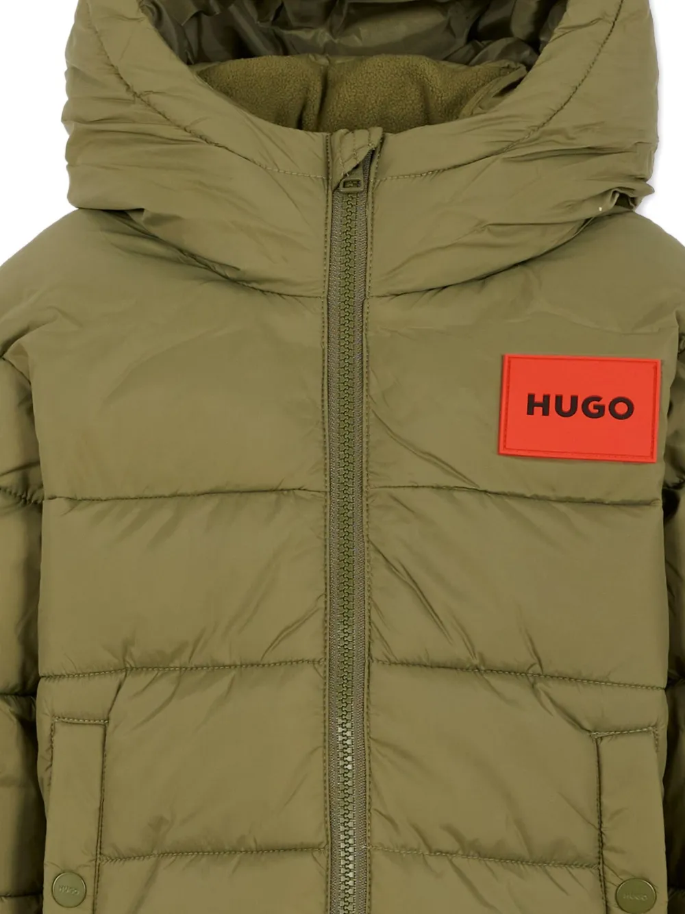 Стеганая утепленная куртка Hugo Kids, зеленый — фото 3
