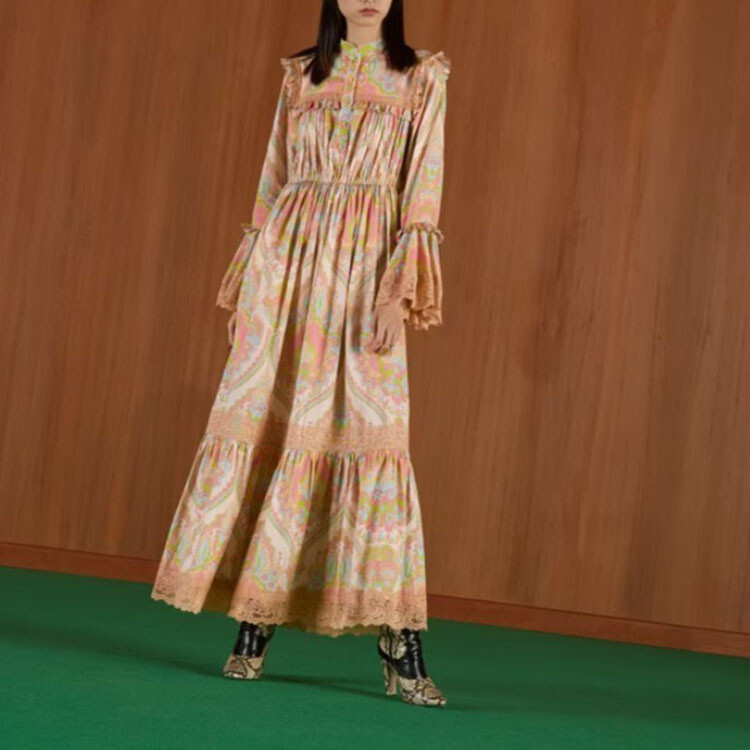 Платье Gucci с длинными рукавами, розовый — фото 3
