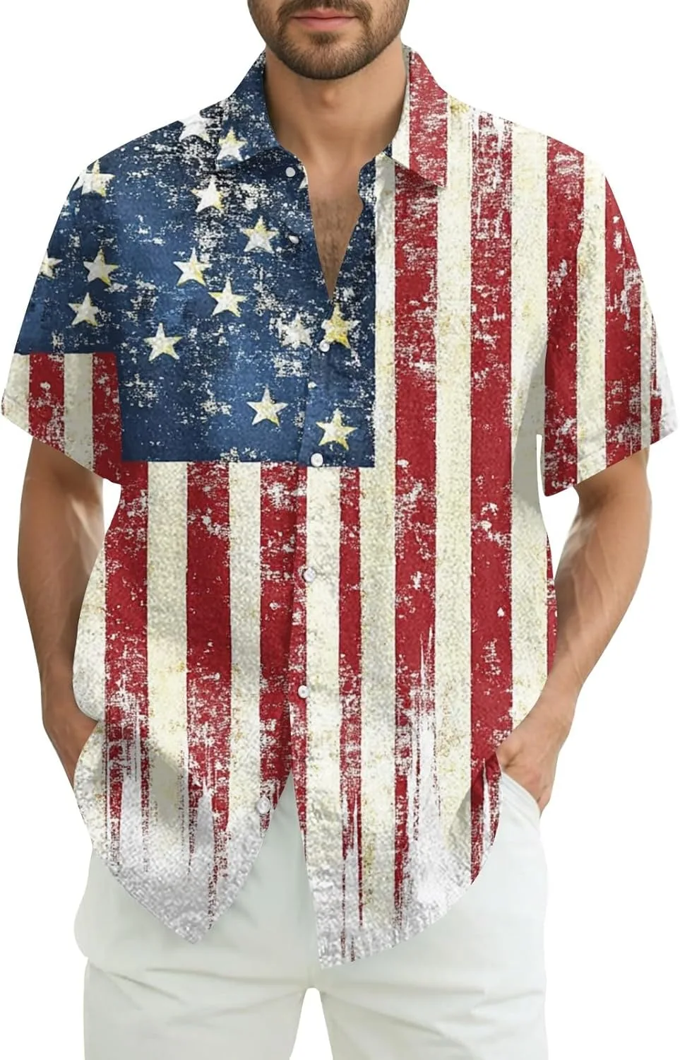 

Футболка с пуговицами Patriotic Button для мужчин