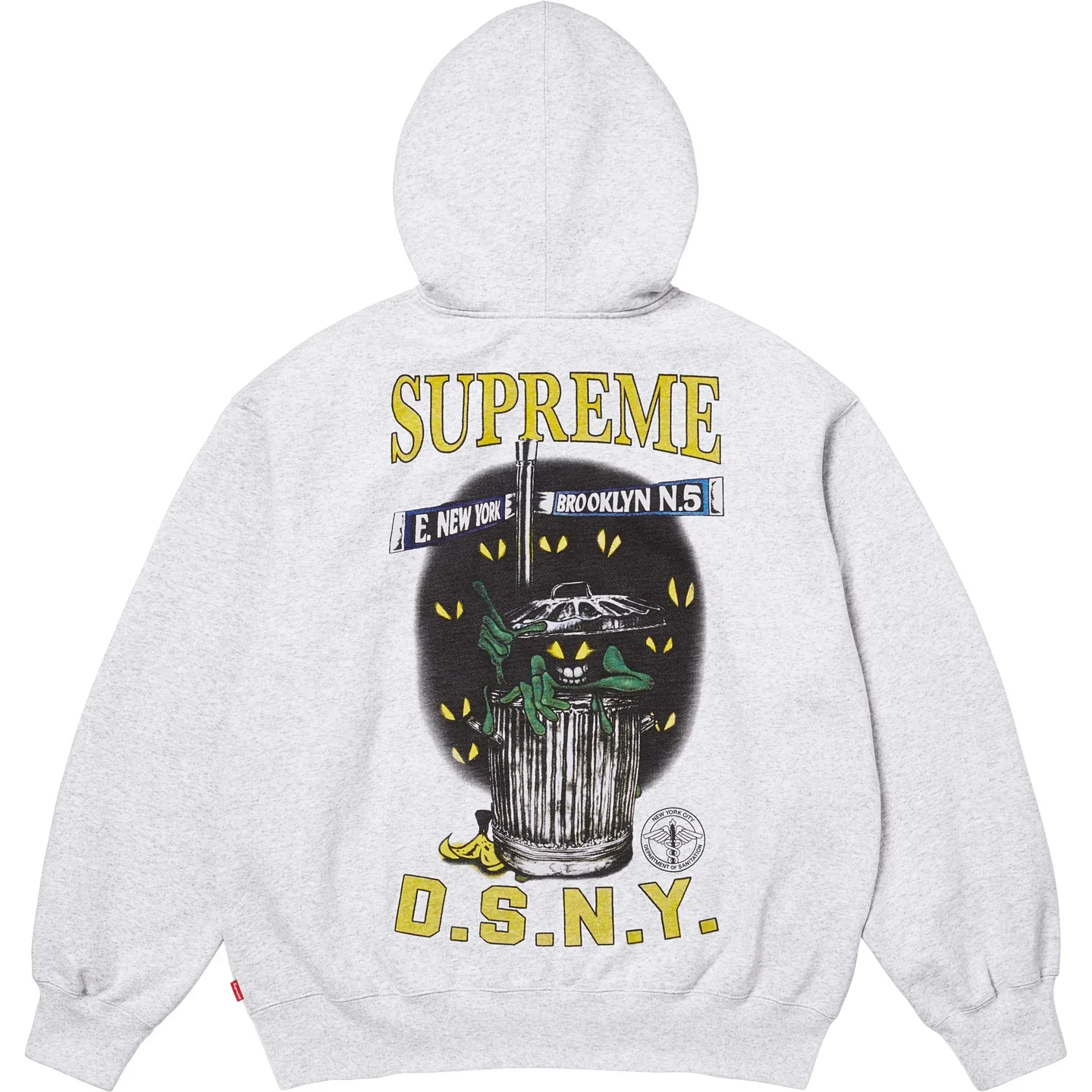 Толстовка на молнии с капюшоном DSNY, SS26 WEEK3, унисекс Supreme, Gray/Grey
