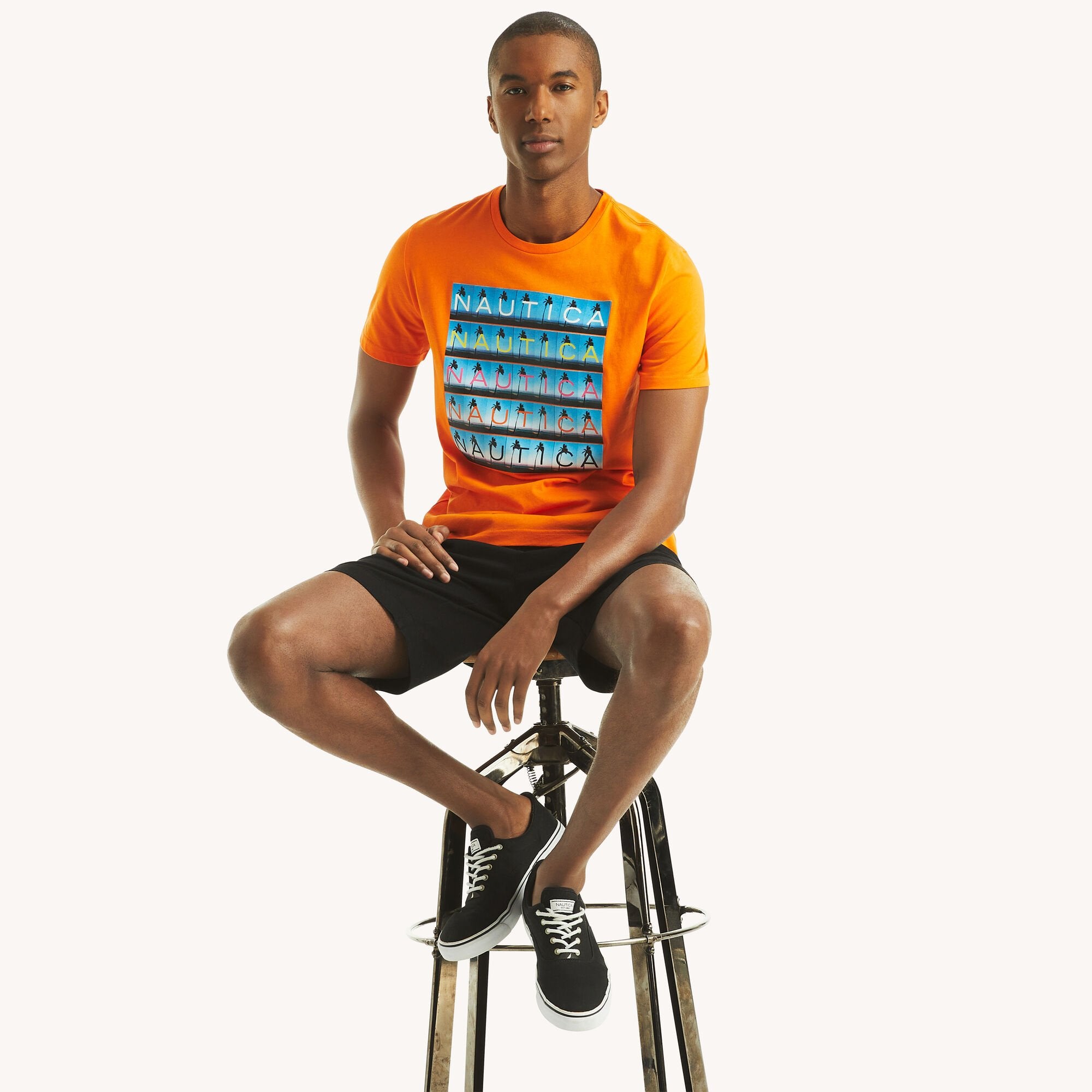 

Футболка Nautica Mens West Coast с графическим принтом, цвет coastguard orange