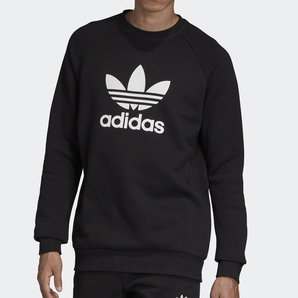 Толстовка adidas originals Trf Flc Crew Sports Pullover Black, черный — фото 3