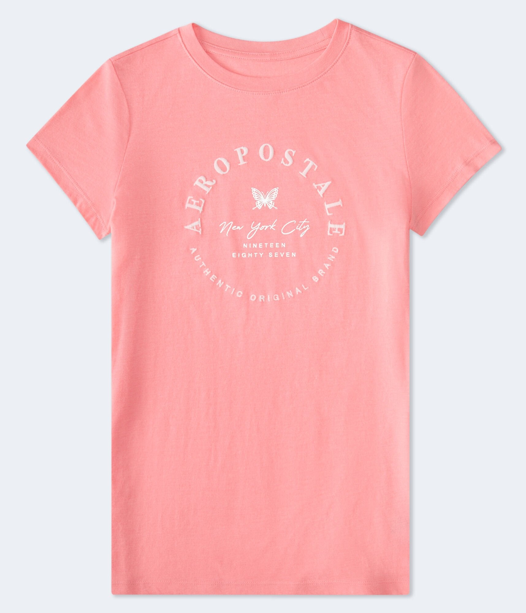 

Футболка Aeropostale Butterfly Foil Graphic Tee, цвет coral 888