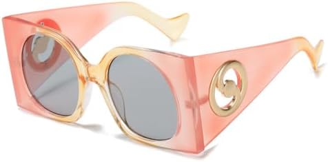 

Винтажные солнцезащитные очки «кошачий глаз» большого квадратного размера, модель 2026 года, для женщин, широкие, увеличенного размера, с розовым градиентом MTZJH, Pink Gray