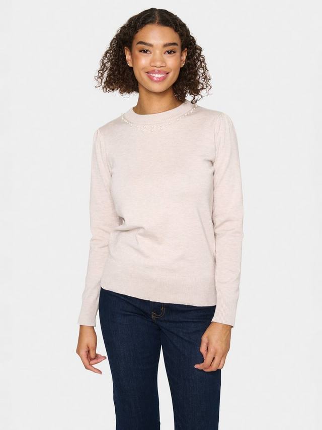 

Темма свитер с декоративным воротником Saint Tropez, Grey Melange