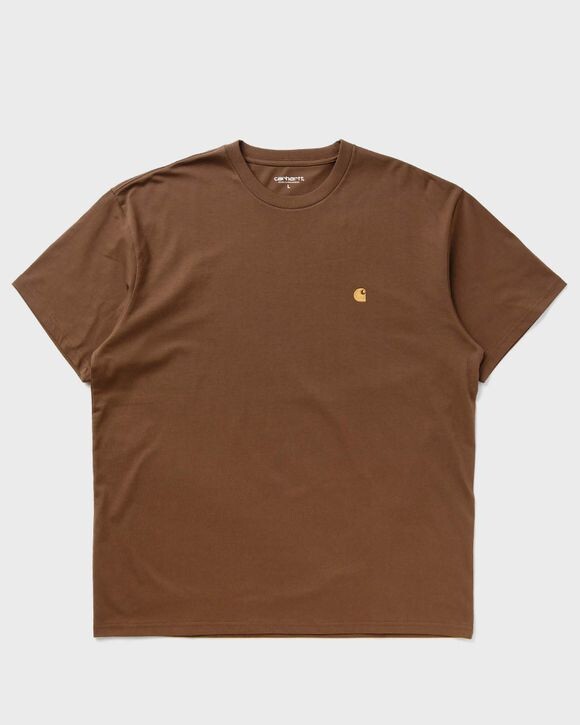 

Футболка Carhartt Wip S/S Chase Tee, цвет chocolate / gold