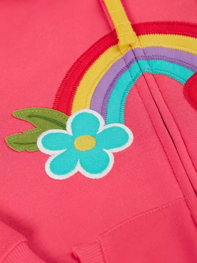 Детская толстовка Carbis на молнии с аппликацией, цвет ревень/радуга Frugi — фото 3