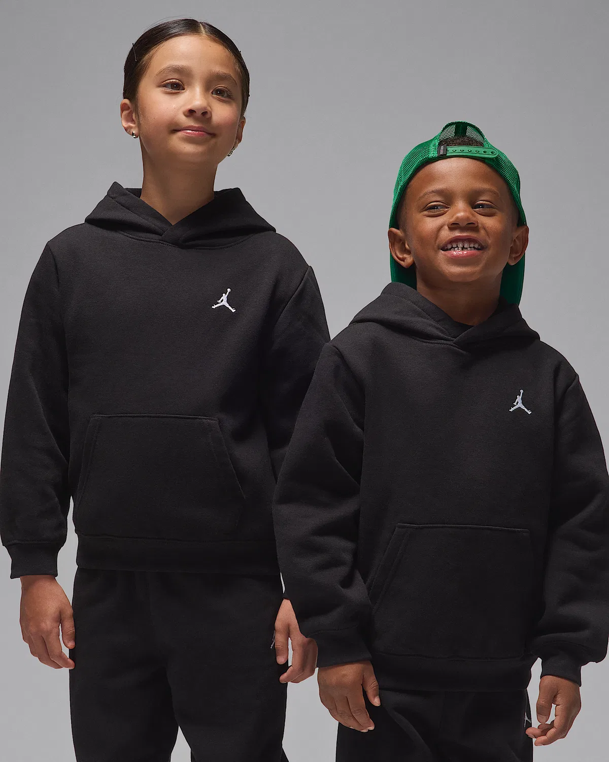 Детский комплект из 2 предметов: толстовка с капюшоном Jordan Brooklyn Fleece, Black — фото 3