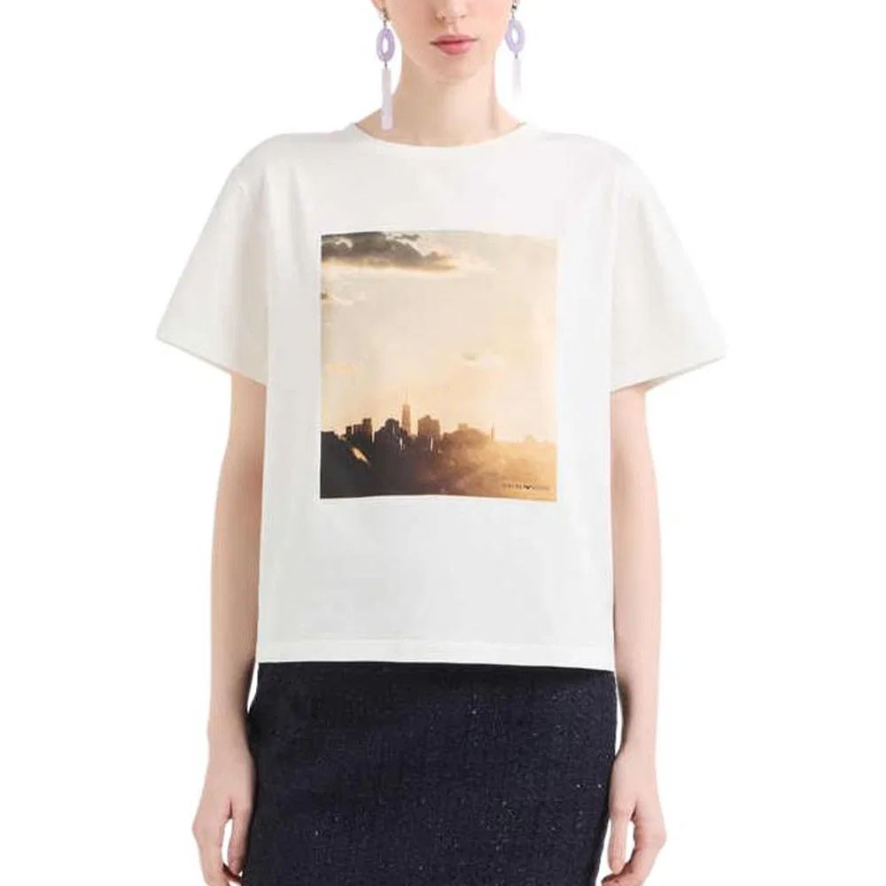 Футболка с принтом Emporio Armani Dawn To Dusk Warm White — фото 4
