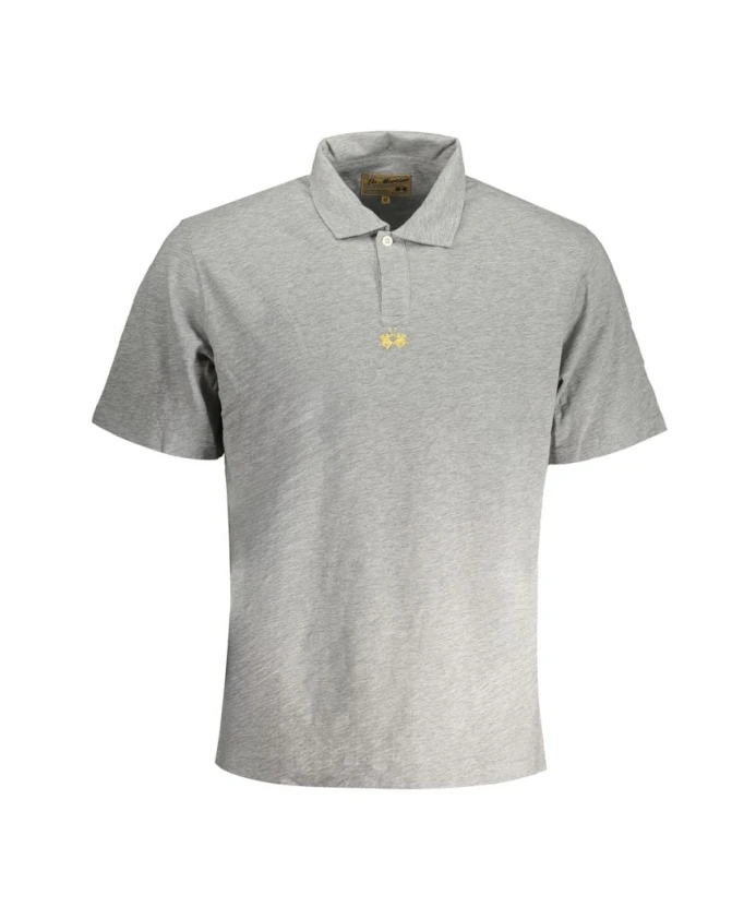 

Серая мужская рубашка-поло с культовым логотипом La Martina, серый