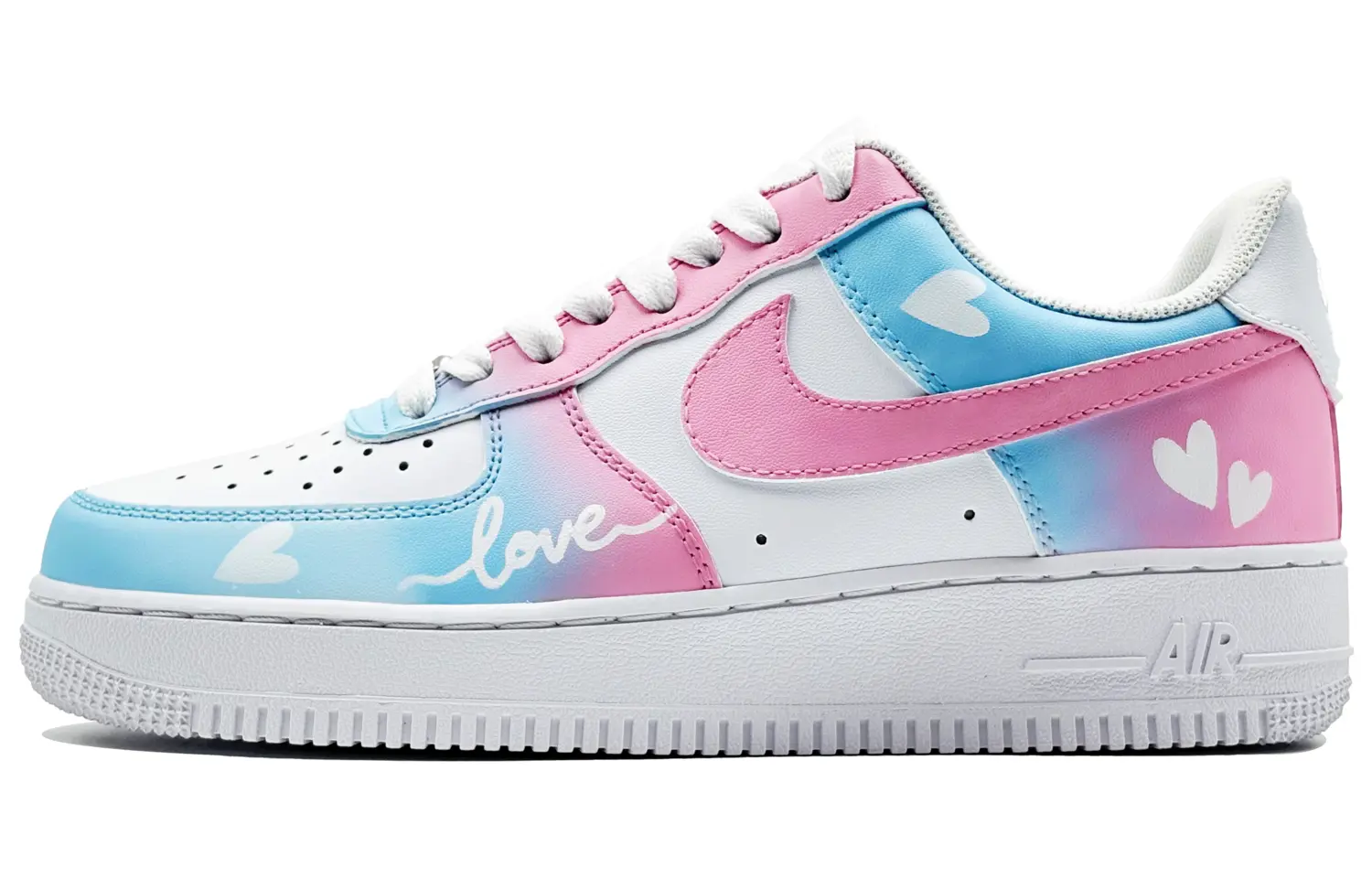 

Кроссовки Air Force 1 LE с противоскользящей подошвой, износостойкие, для детей и подростков Nike, белый/синий/розовый