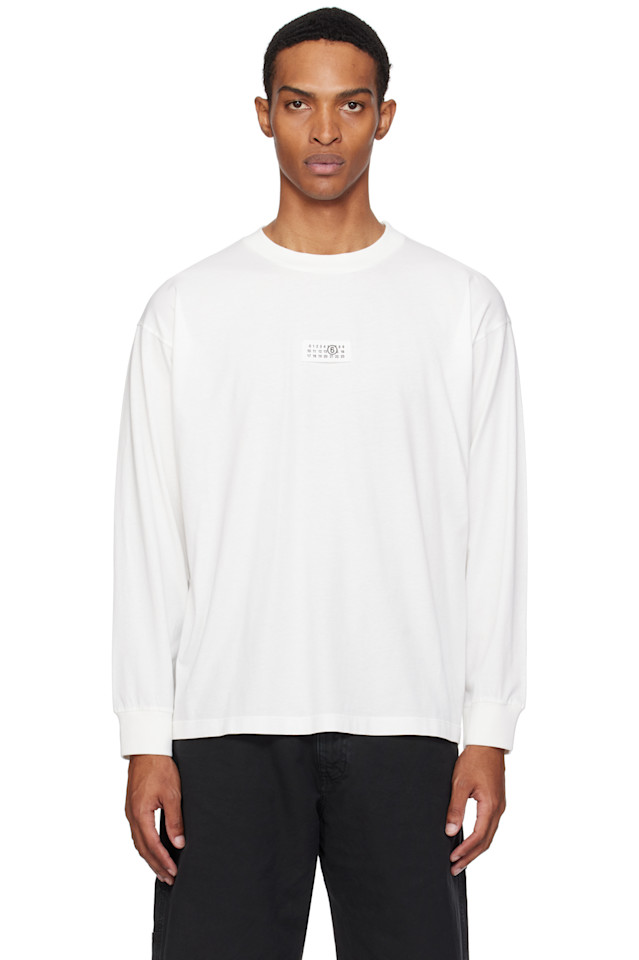 

Футболка с длинным рукавом и цифровой подписью Mm6 Maison Margiela, белый