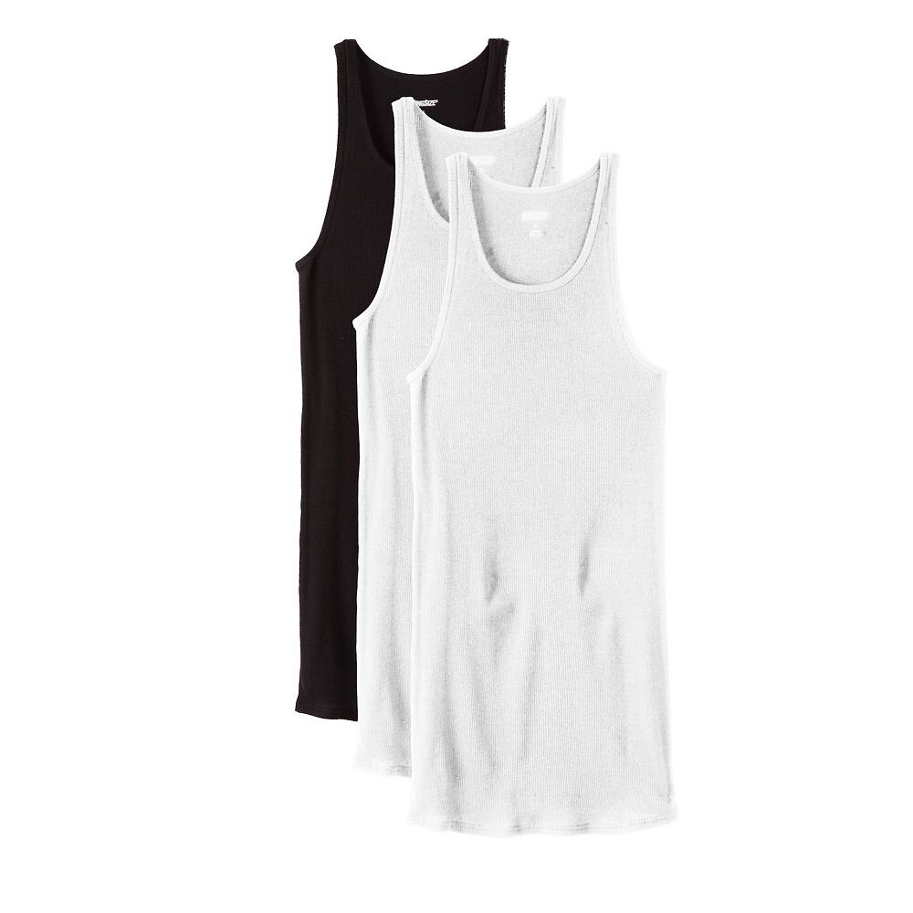 

Мужская хлопковая майка в рубчик Kingsize, набор из 3 шт. KingSize, цвет Assorted Black White