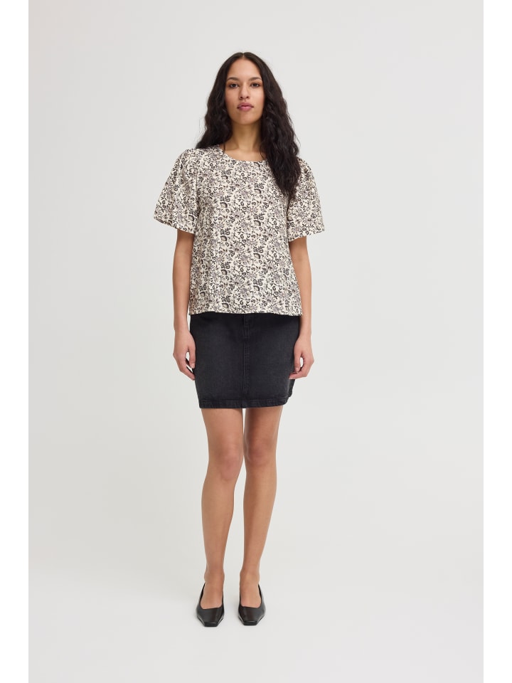 

Блузка с короткими рукавами IXHARPER, классический крой, с принтом Метеоритный цветок. ICHI