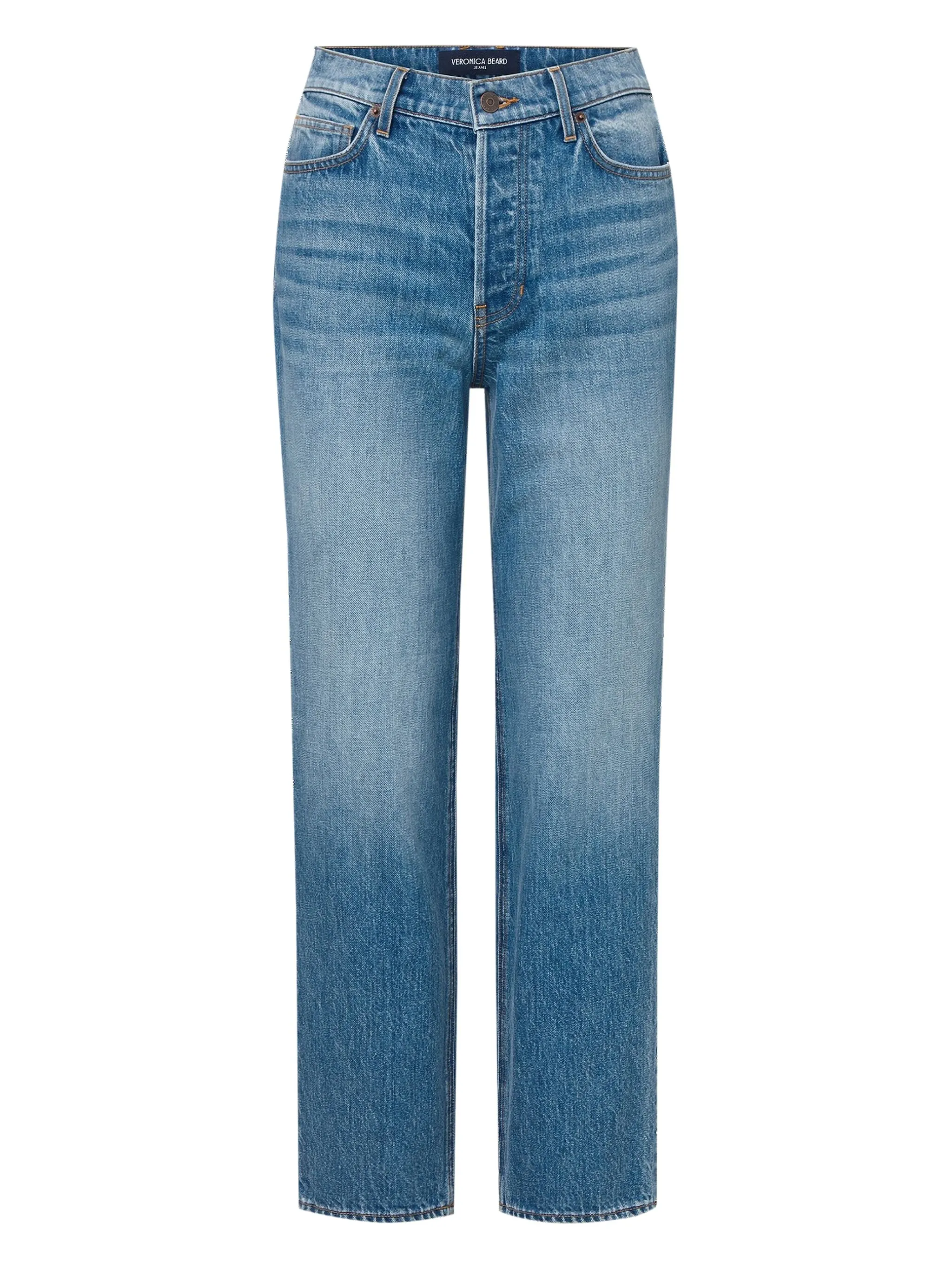 

Прямые джинсы Leah средней посадки Veronica Beard, синий