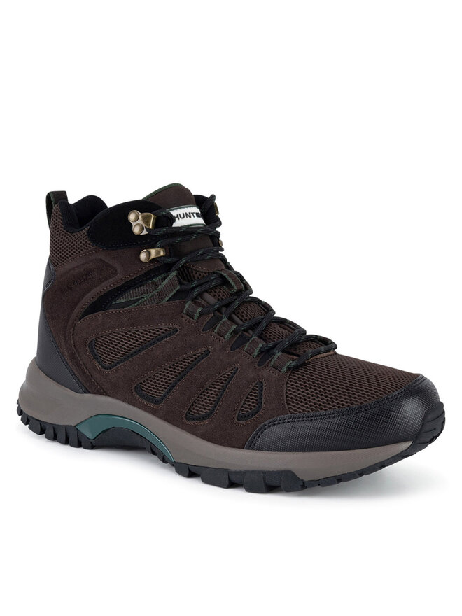 Мужские ботинки Hunter MASON MID HIKER WP с сетчатыми вставками, коричневый — фото 2