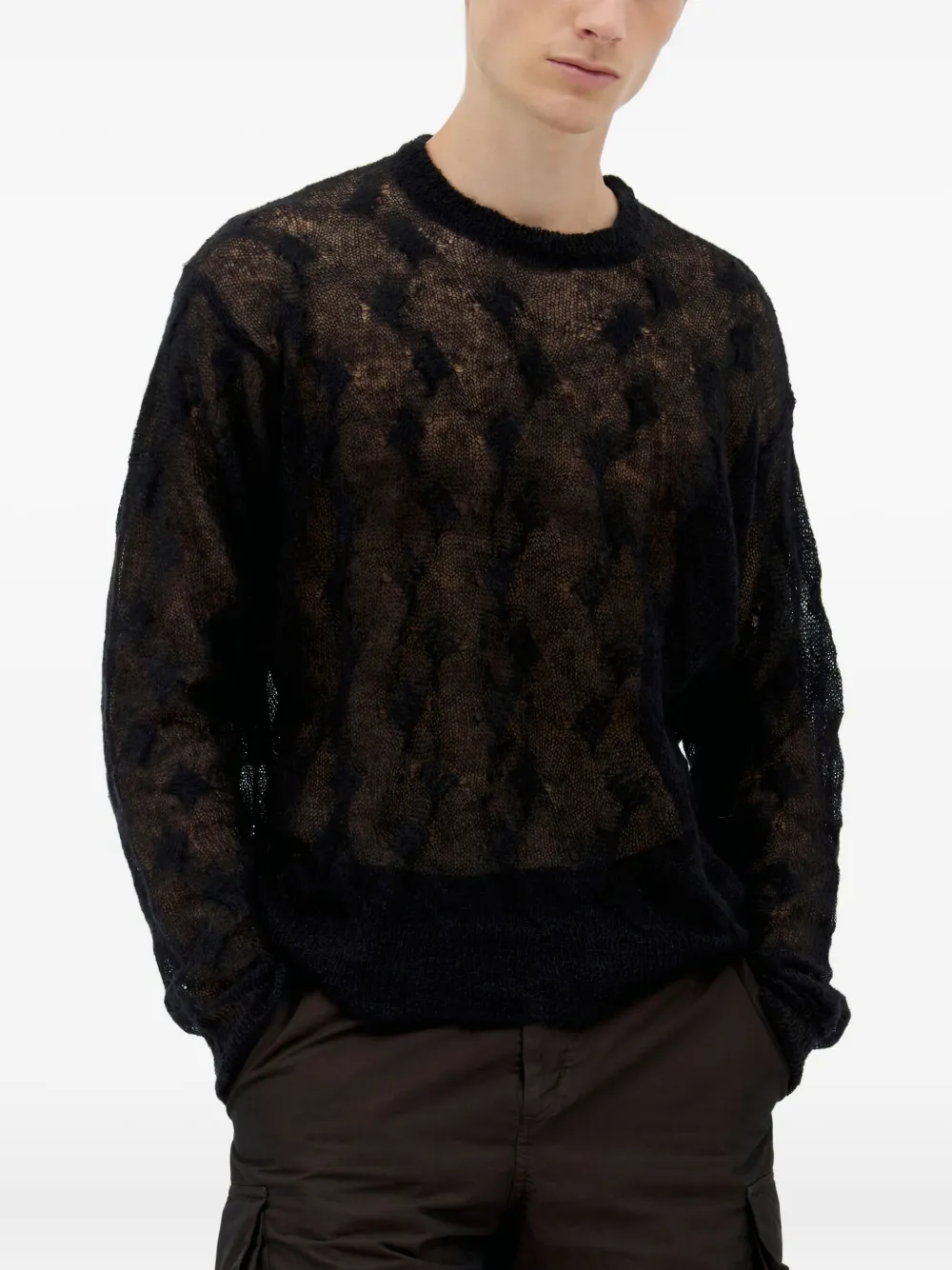 

Полупрозрачный свитер с косами Jason Markk, черный