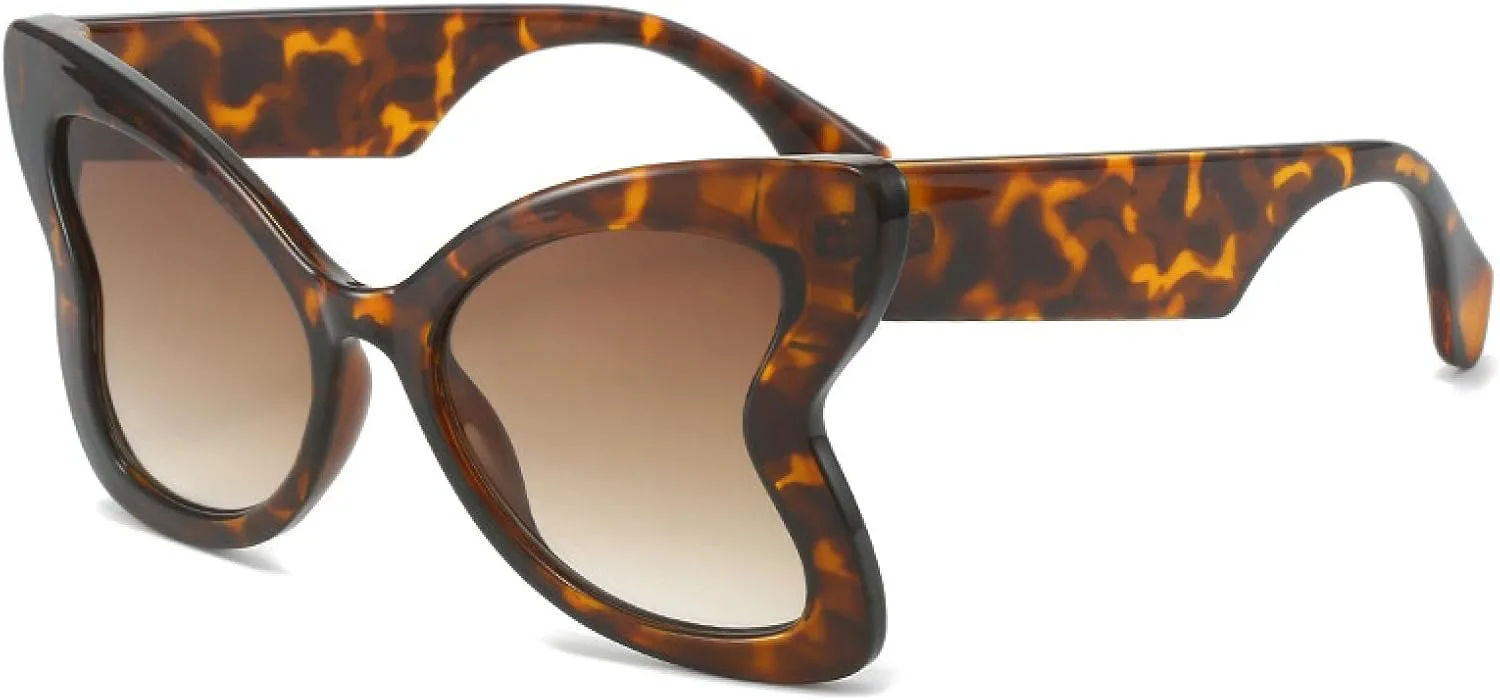 

Солнцезащитные очки-бабочки для женщин, большие, в форме сердца, модные, с леопардовым принтом, для активного отдыха, защита от УФ-излучения UV400 TVTBBVV, C2