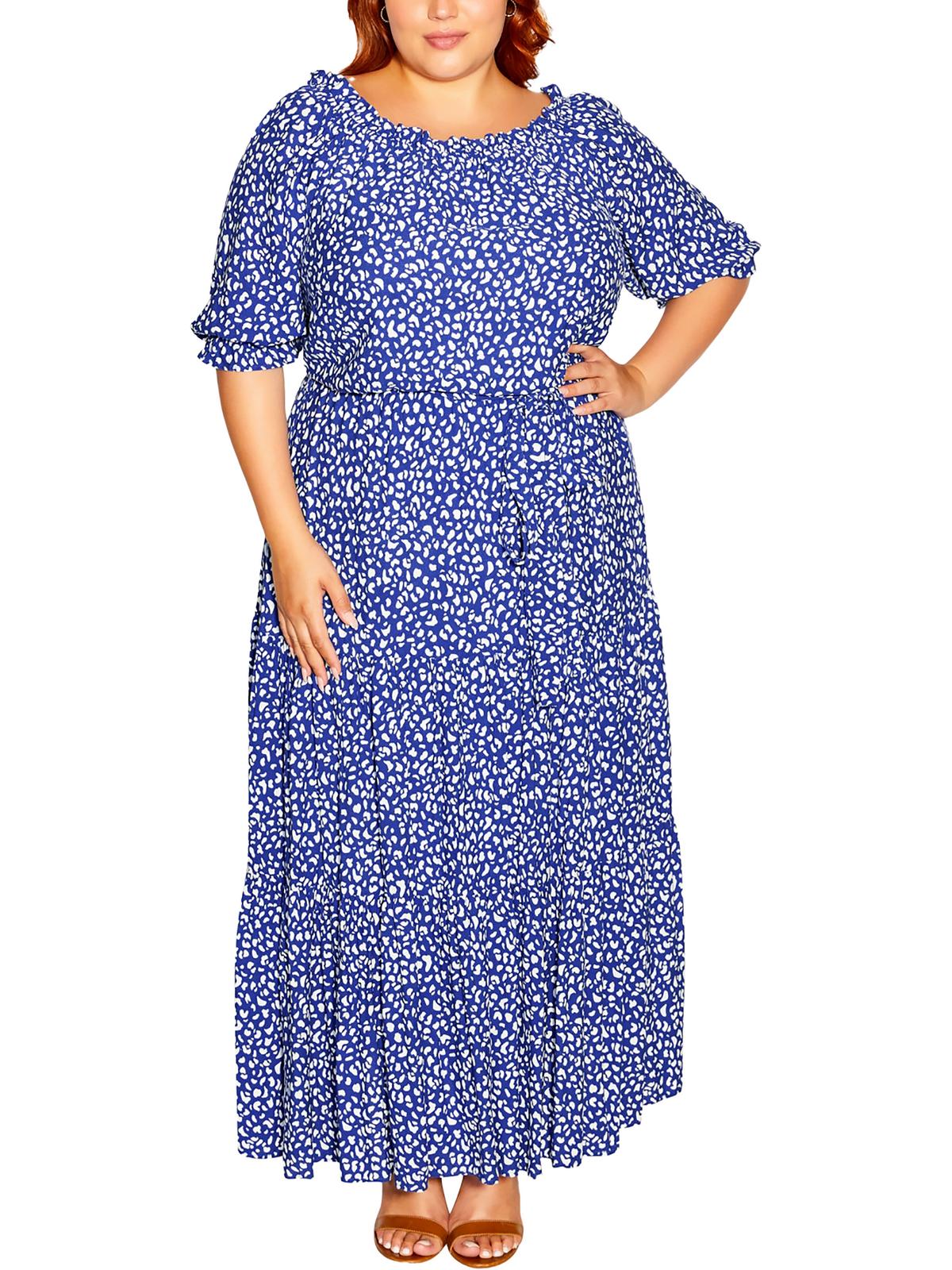 

Длинное макси-платье с оборками от Emily Womens City Chic, цвет sky spray