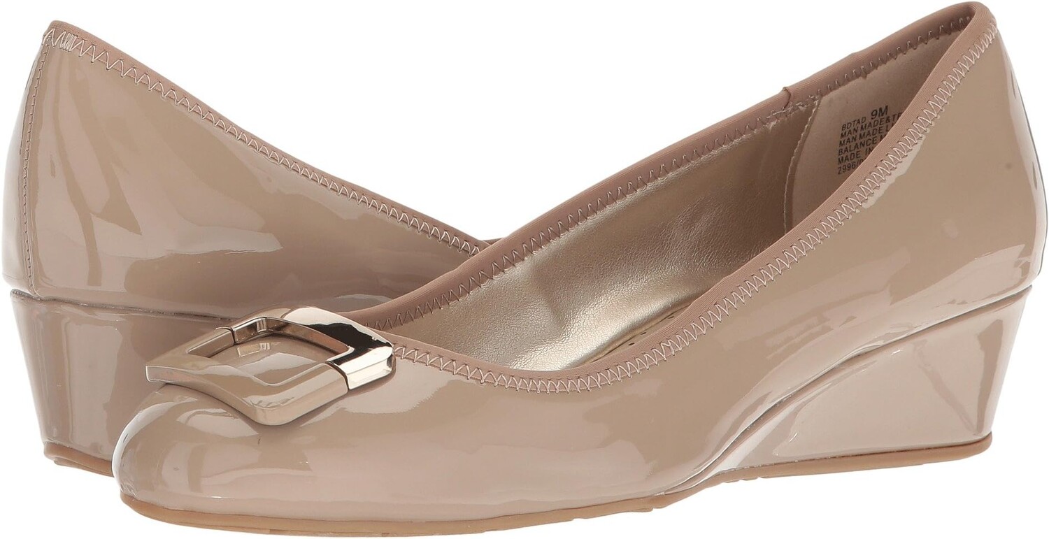 

Туфли на танкетке Tad Bandolino, цвет Cafe Latte Sleek Patent PU/Lycra