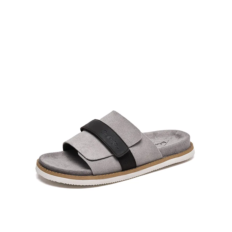 Сланцы мужские EVA Leather Patchwork с противоскользящей подошвой LEE COOPER, Coffee — фото 3