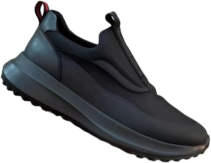 

Модные мужские низкие спортивные кроссовки, повседневные спортивные кроссовки с толстой подошвой, цельный дизайн, легко надевать и снимать, удобные стельки из ЭВА Hoalox, черный