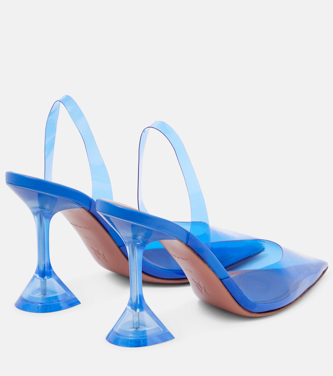 Туфли-лодочки Holli Glass из ПВХ с открытой пяткой Amina Muaddi, Electric Blue — фото 3
