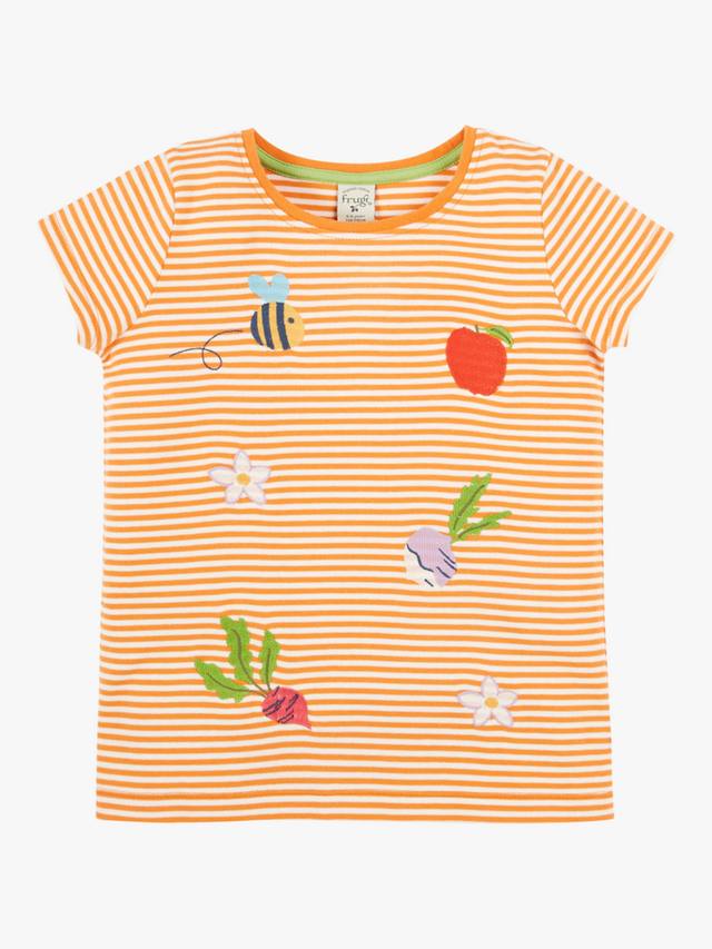 

Детская футболка Camille Stripe Applique из чистого органического хлопка Frugi, Multi