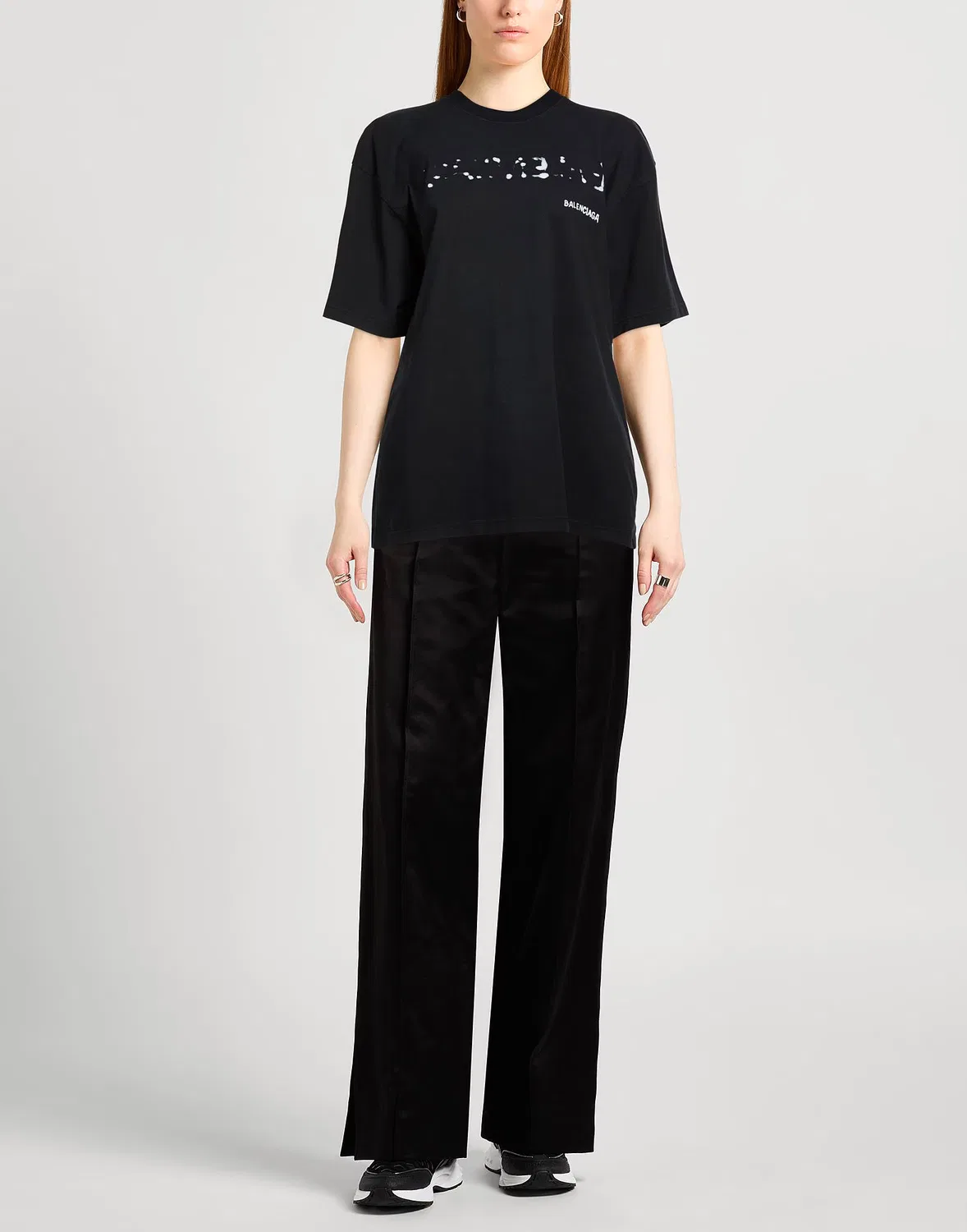 Футболка с принтом BALENCIAGA черная — фото 2