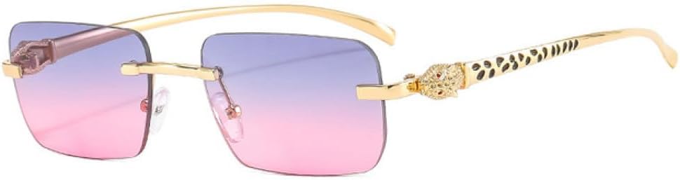 

Модные солнцезащитные очки без оправы прямоугольной формы для женщин, с прозрачными линзами с градиентом цвета "океан", уникальные солнцезащитные очки для мужчин, L17657 generic, Golden Gray Pink