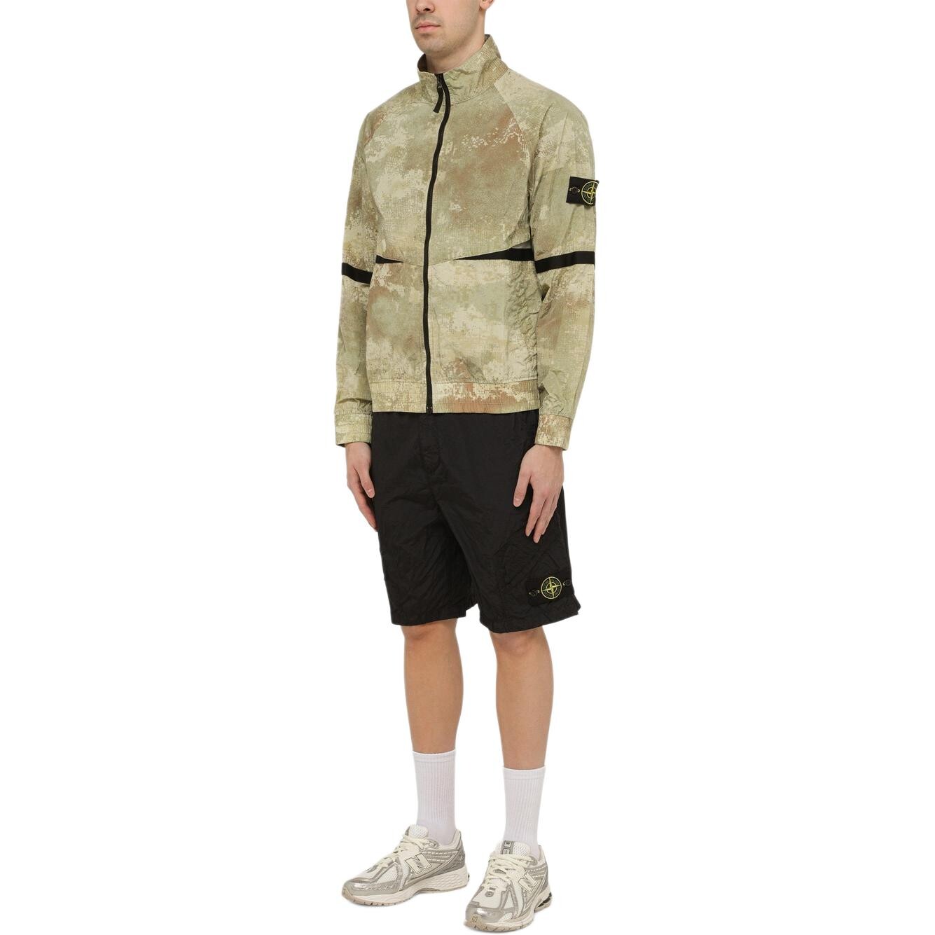 Шорты мужские Stone Island Compass-badge Crinkled, черный — фото 2
