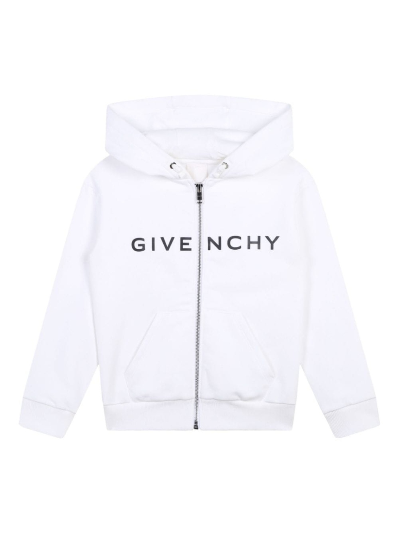 

Givenchy Kids толстовка с капюшоном на молнии с логотипом, белый