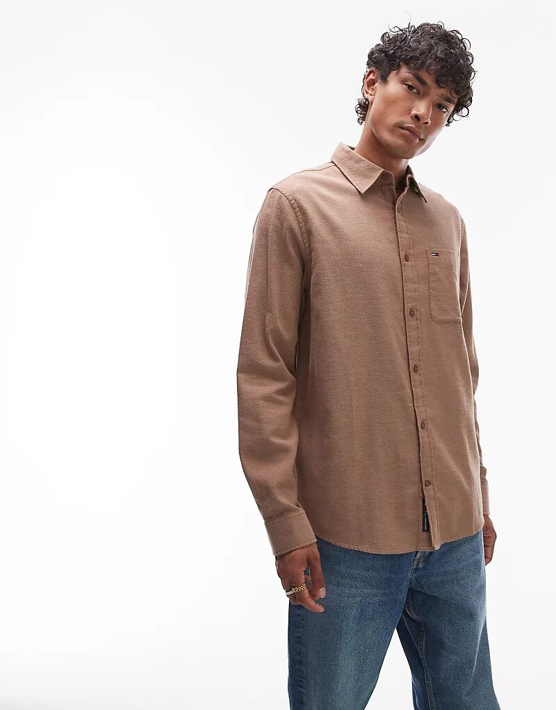 

Обычная фланелевая рубашка Tommy Jeans коричневого цвета