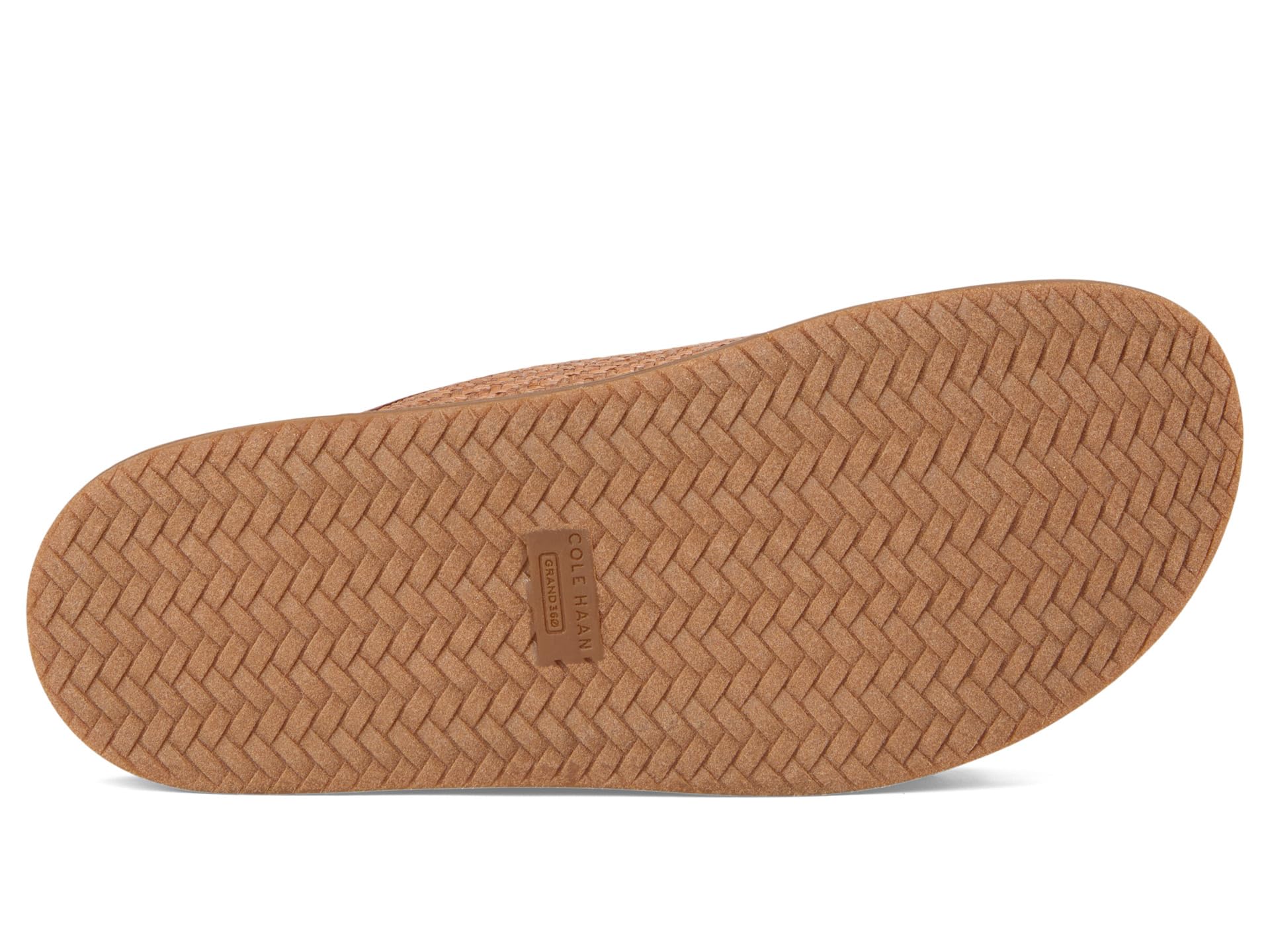 Сандалии Cole Haan Marisol Footbed Sandals, цвет Tan Raffia/Dark Cuoio Leather — фото 3