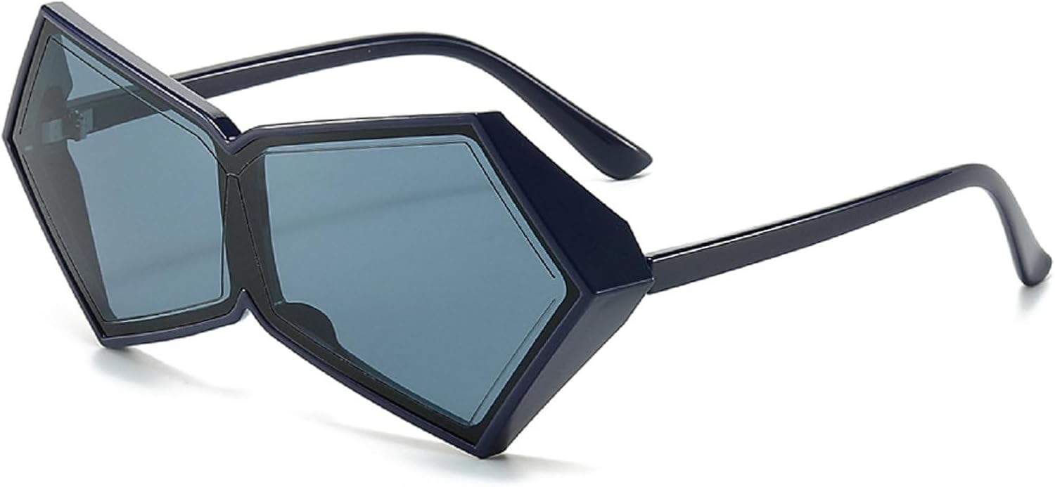 

Модные солнцезащитные очки большого размера в форме шестиугольника для женщин и мужчин, многоугольные, с крупной оправой, цельные, квадратные, солнцезащитные очки-маски mincl, Gray