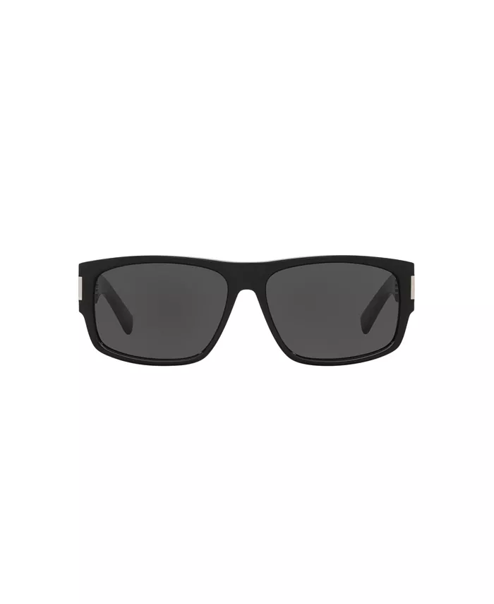 Мужские прямоугольные солнцезащитные очки, SL 689 YS000575 Saint Laurent, черный — фото 2