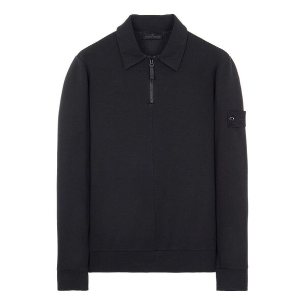 

Рубашка ghost half zip collared sweat 'black' Stone Island, черный