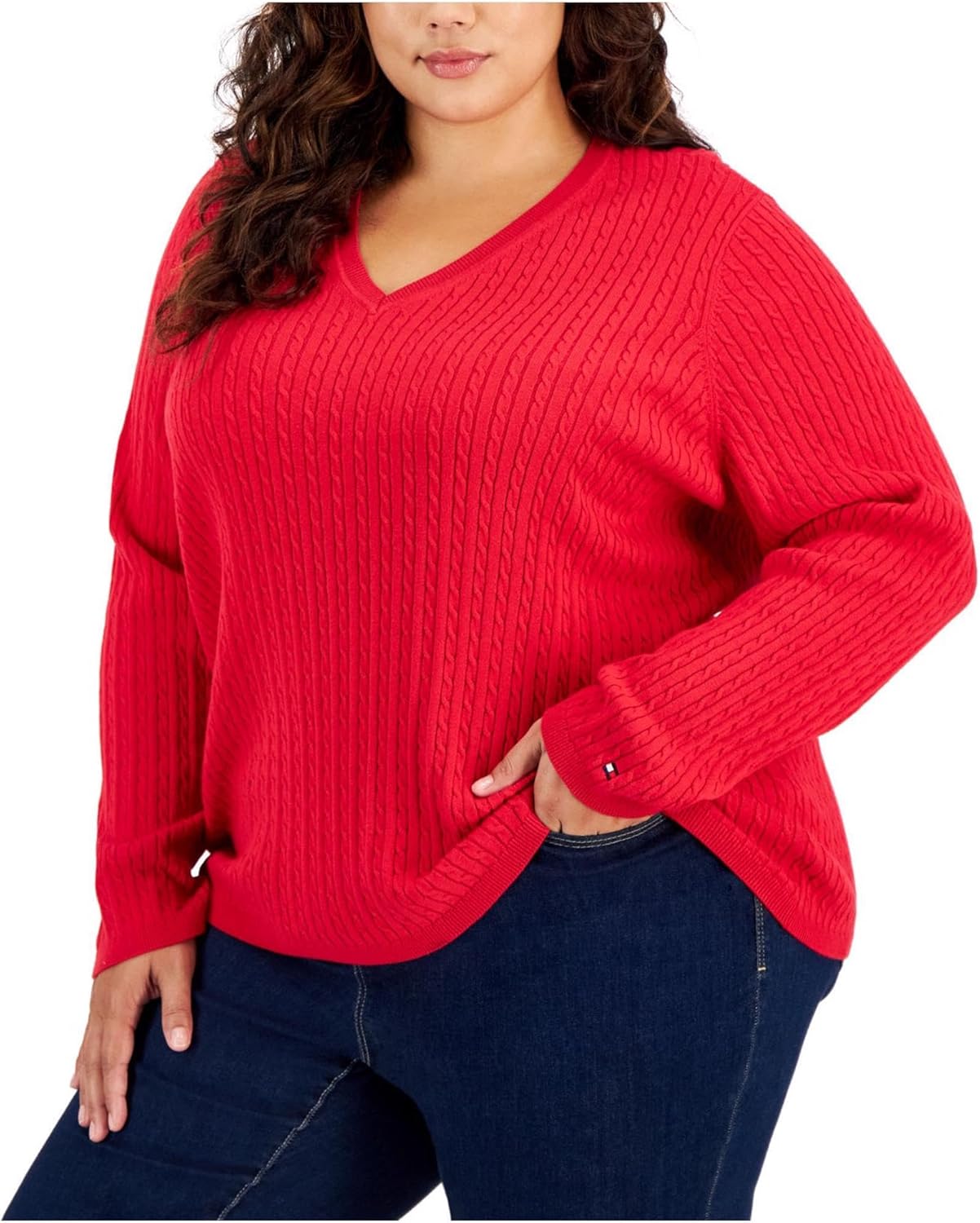 

Женский вязаный свитер Tommy Hilfiger Cable-Knit, Scarlet