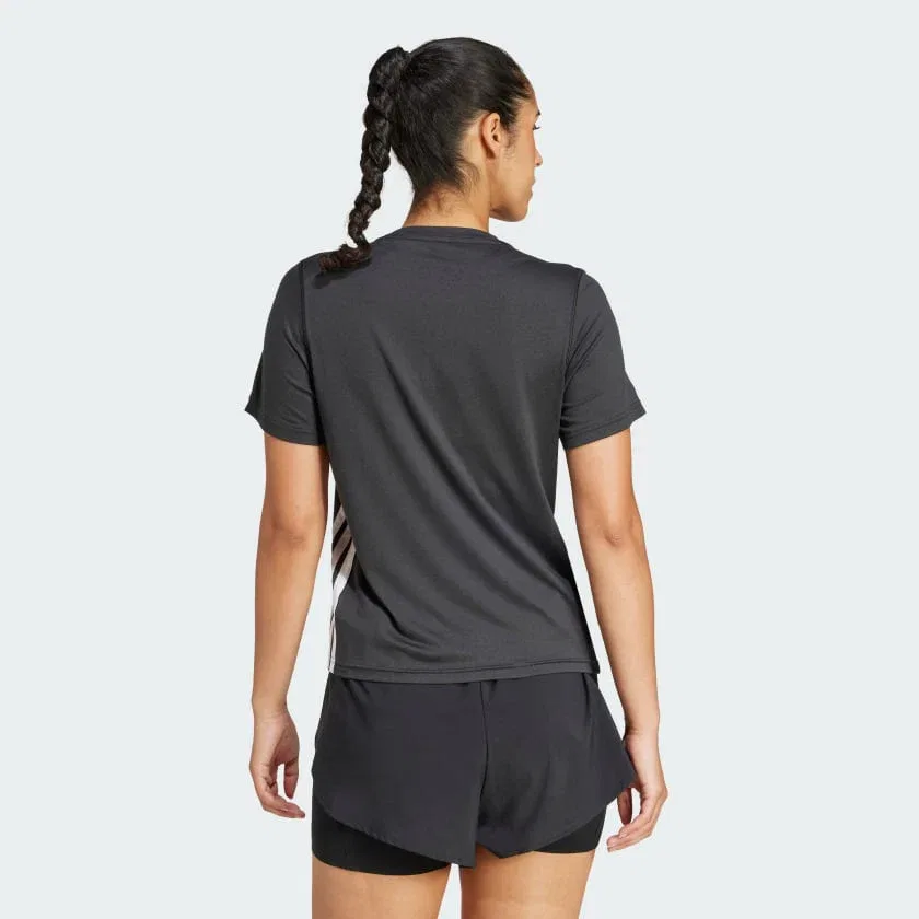 Женская спортивная футболка adidas Train Essentials с тремя полосками, White / Black — фото 2
