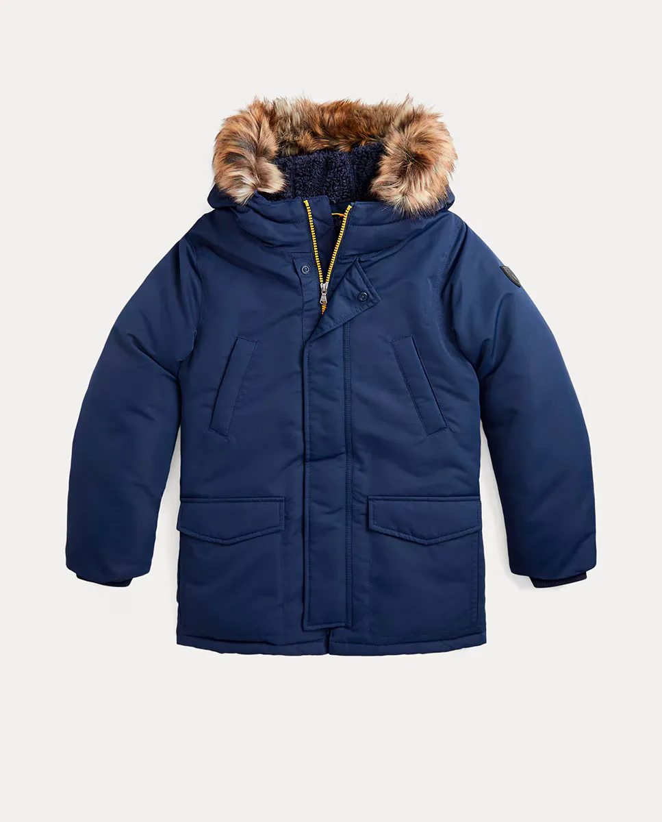 

Водонепроницаемая парка для мальчика темно-синего цвета Polo Ralph Lauren