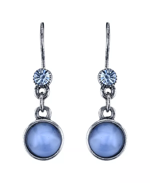 

Серьги-Подвески с оловянным оттенком и синим лунным камнем 2028, blue