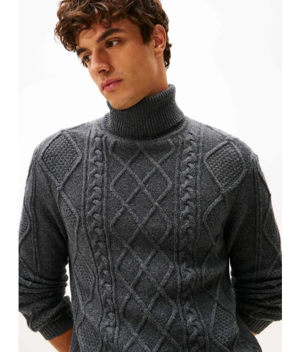 Шерстяная водолазка Loose fit Tommy Hilfiger, серый — фото 4