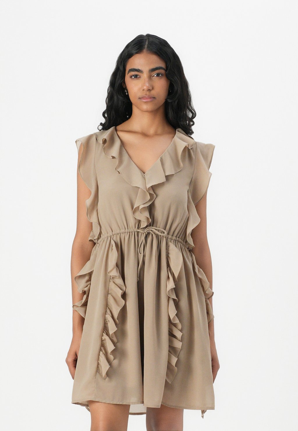 

Коктейльное/вечернее платье VMCARMEN V NECK SHORT DRESS Vero Moda, бежевый