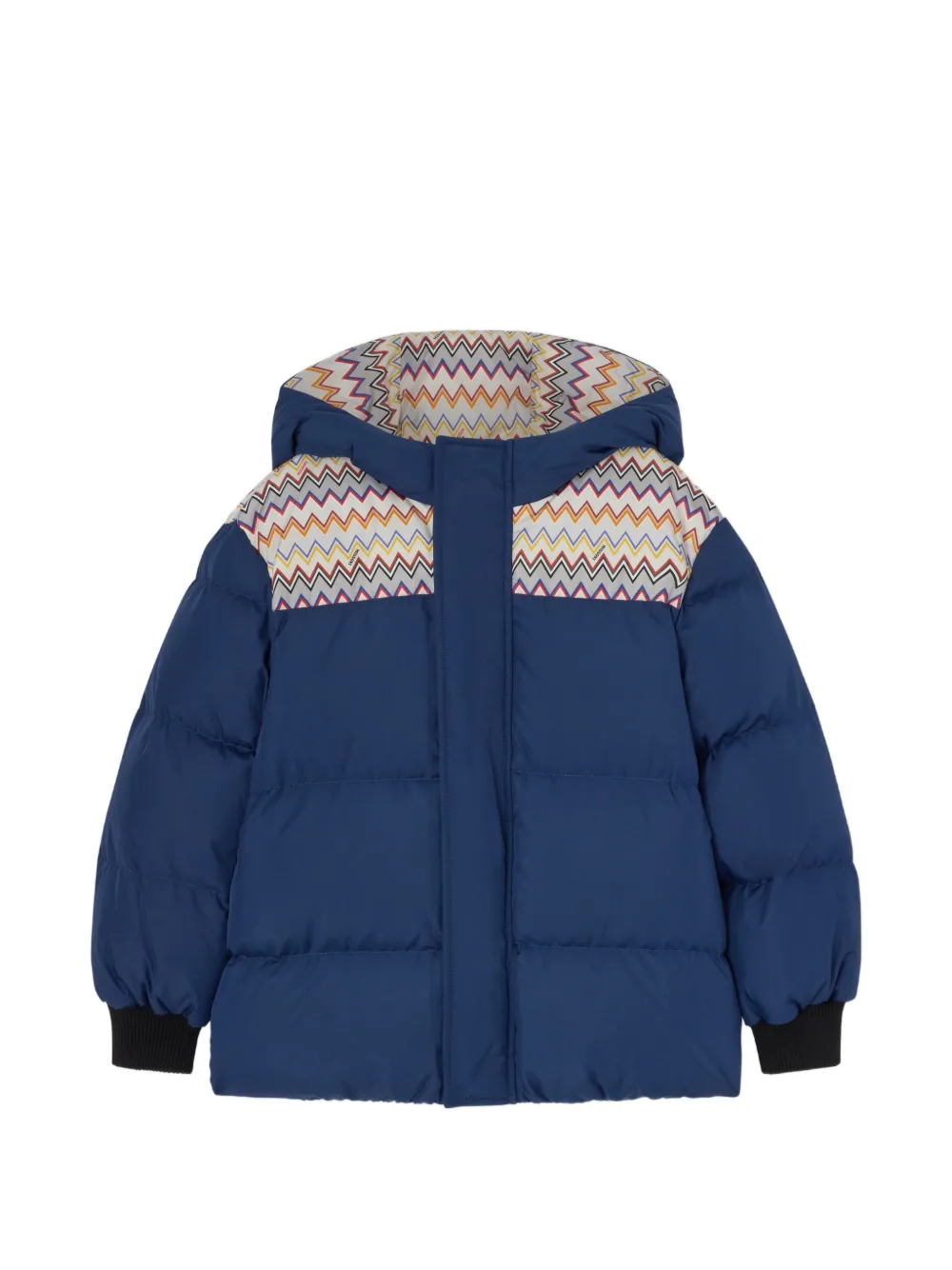 

Стеганая куртка с зигзагообразным узором Missoni Kids, синий