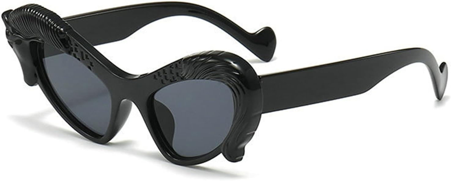 

Винтажные солнцезащитные очки «кошачий глаз» для женщин, модные, конфетного цвета, в стиле Y2k, забавные солнцезащитные очки, элегантные, сексуальные, с защитой от УФ-излучения UV400 helena, Black