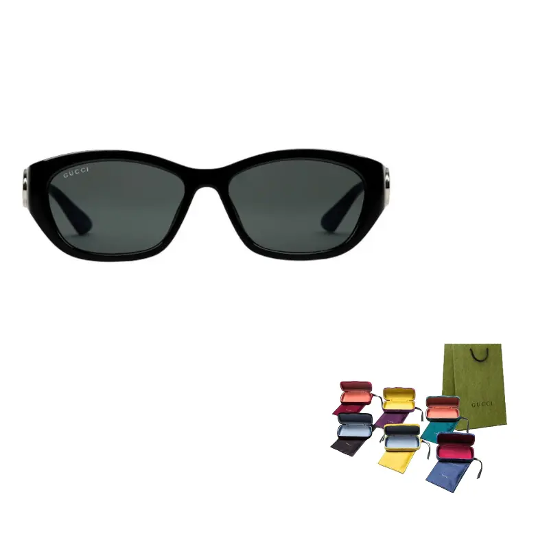 

GUCCI Прямоугольные солнцезащитные очки для женщин, Black
