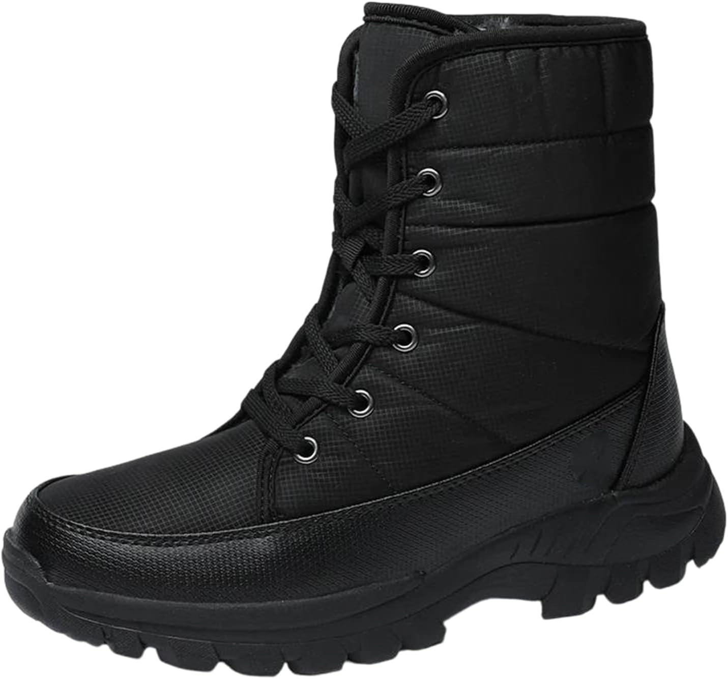 

Мужские водонепроницаемые теплые ботинки Alloaone с шнуровкой, нескользящие, для щиколотки, удобные и дышащие, для походов и работы на улице, черный